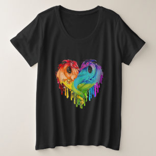 Camiseta Plus Size Dragão LGBT Dragão Arco Arco-Íris Dragão LGBT