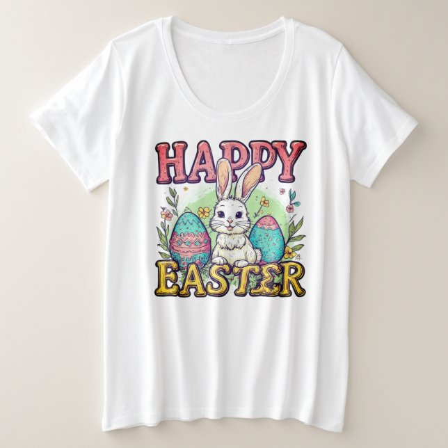 Camiseta Plus Size Easter T-Shirt (Frente do Design)