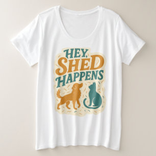 Camiseta Plus Size Ei, Cabelo Cai: Humor de Pelo de Animal