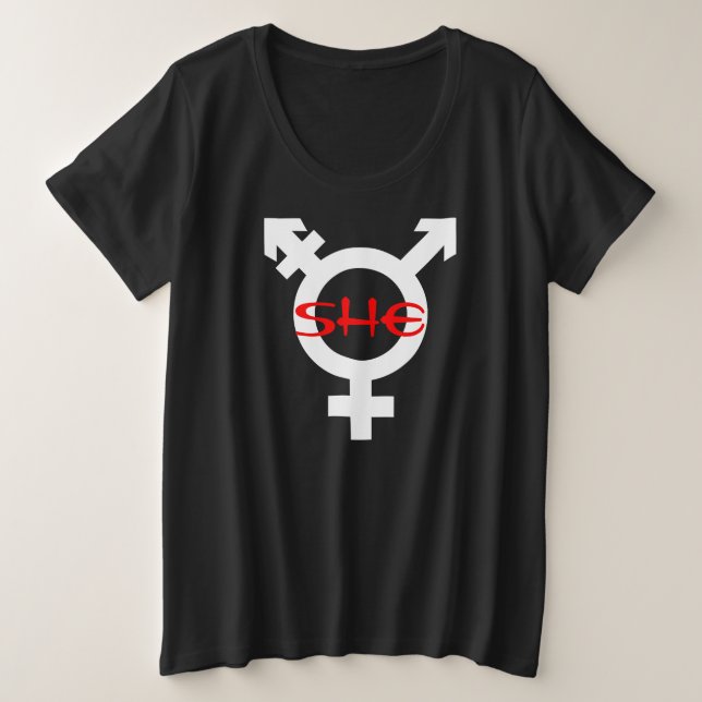 Camiseta Plus Size Ela Transgênero (Frente do Design)