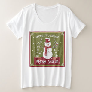 Camiseta Plus Size Elegância Congelada: Tee de Neve Inspirada em Voga