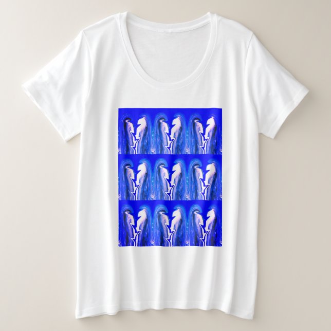 Camiseta Plus Size Elegante verão azul lindo (Frente do Design)