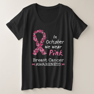 Camiseta Plus Size Em outubro, vestimos a consciência cor-de-rosa do 