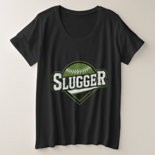 Camiseta Plus Size Emblema de Baseball de Lâmpada