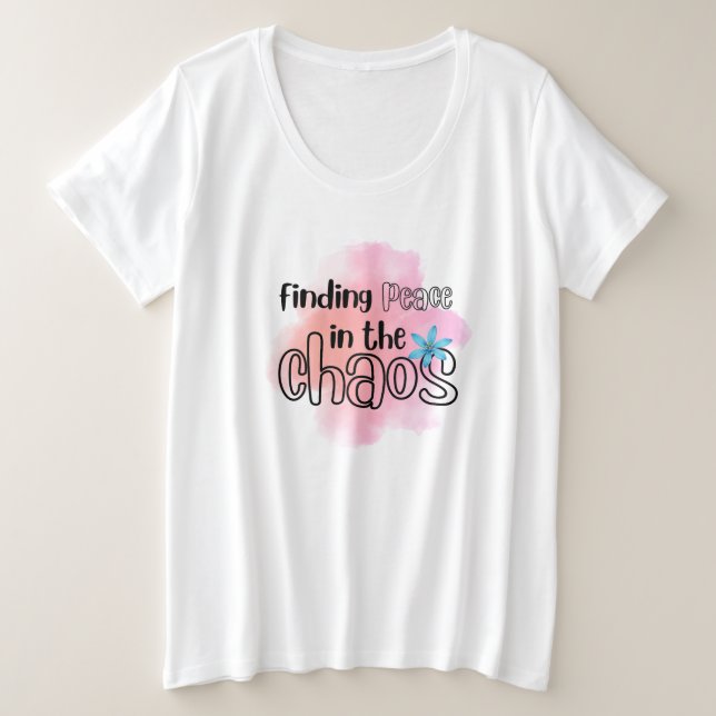 Camiseta Plus Size Encontrar Paz (Frente do Design)