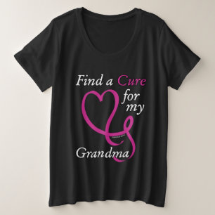 Camiseta Plus Size Encontrar um Cancer de Cura/Coração/Avó...