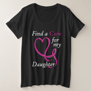Camiseta Plus Size Encontre um Cancer/coração/filha...