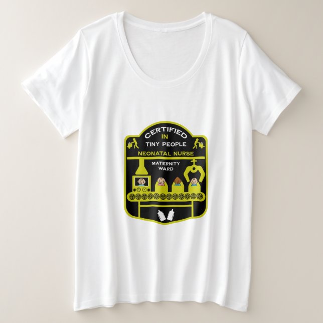Camiseta Plus Size Enfermeira Neonatal Obrigado E Apoio Presente (Frente do Design)