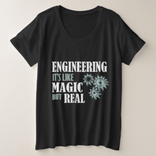 Camiseta Plus Size Engenharia - É como Magia, mas Real