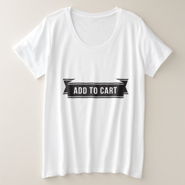 Camiseta Plus Size Engraçado Adicionar Ao Gráfico Branco Preto Compra (Frente do Design)