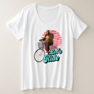 Camiseta Plus Size Engraçado Bigfoot ciclismo, vamos andar