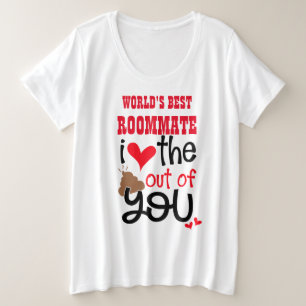 Camiseta Plus Size Engraçado companheiro de quarto, adoro o POOP for