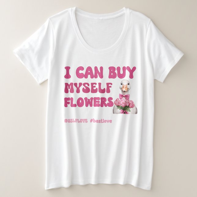 Camiseta Plus Size Engraçado Dia de os namorados Autoamor (Frente do Design)