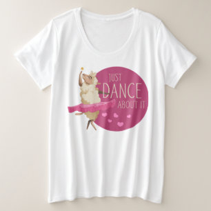 Camiseta Plus Size Engraçado Mensagem De Ovelha - Apenas Dance Sobre