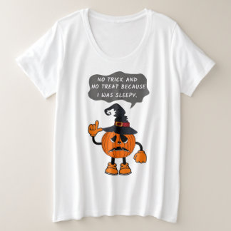 Camiseta Plus Size Engraçado Pumpkin estava com sono