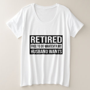 Camiseta Plus Size Engraçado reformado Marido diz arte