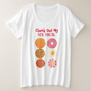 Camiseta Plus Size Engraçado Seis Pack