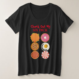 Camiseta Plus Size Engraçado Seis Pacotes Mais T-Shirt Do Tamanho