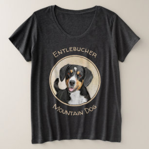 Camiseta Plus Size Entlebucher Mountain Dog Painting - Arte Original