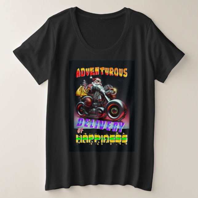 Camiseta Plus Size Entrega Aventurada Da Felicidade (Frente do Design)