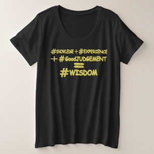 Camiseta Plus Size "EQUAÇÃO WISDOM" Design de Expressão de Cuta. C