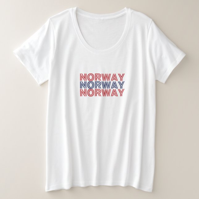 Camiseta Plus Size Escândalo moderno da noruega País Sinalizador Souv (Frente do Design)