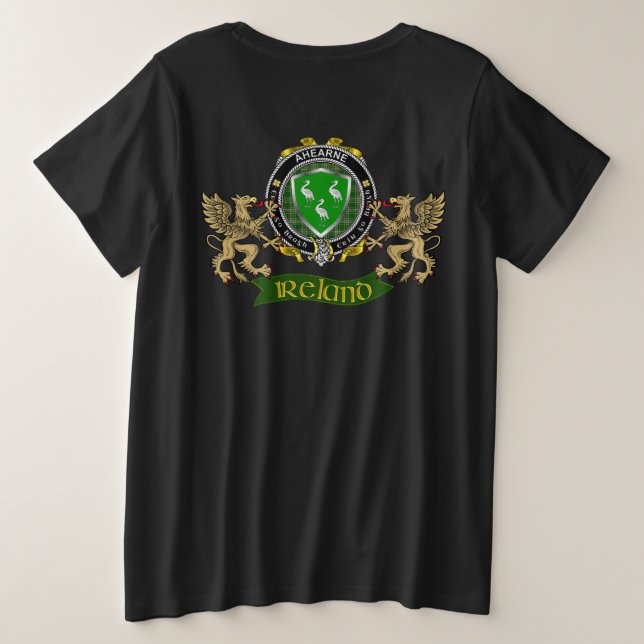 Camiseta Plus Size Escudo irlandês - Camisa-T e mulher (Verso do Design)