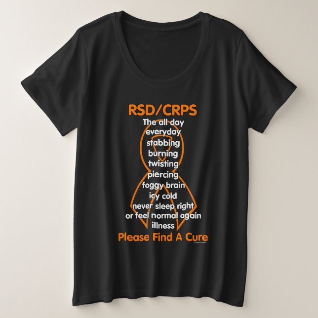 Camiseta Plus Size Esfaqueando queimando Twisting...RSD/CRPS (Frente do Design)
