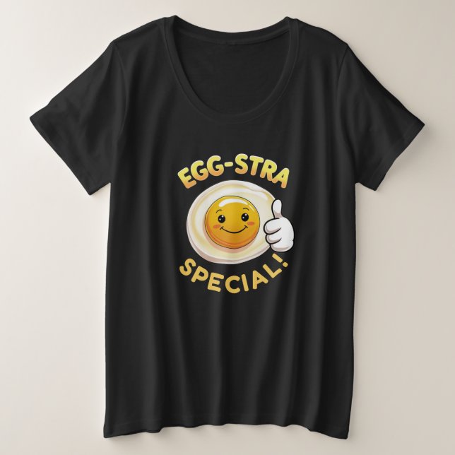 Camiseta Plus Size 🥚 Especial Egg-stra - Camiseta-T Engraçada (Frente do Design)