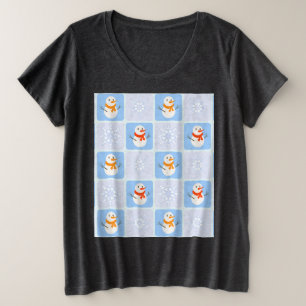 Camiseta Plus Size Espelho de neve e flocos de neve com verificação d