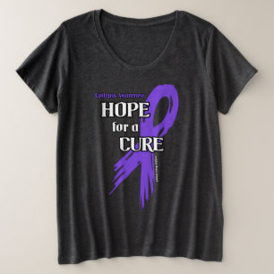 Camiseta Plus Size Esperança por uma fita curva/rasgada... Epilepsia 