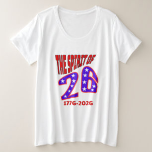 CAMISETA PLUS SIZE ESPÍRITO DE 26: 1776-2026