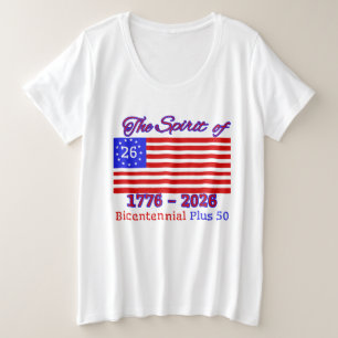 CAMISETA PLUS SIZE ESPÍRITO DE 26: O BICENTENNIAL MAIS 50