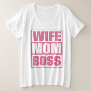 Camiseta Plus Size Esposa de Nome Personalizado - Mãe - Chefe