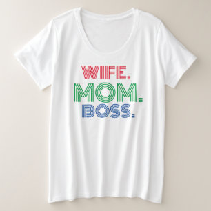 Camiseta Plus Size Esposa do Dia das Mães Chefe T-shirt