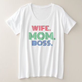 Camiseta Plus Size Esposa do Dia das Mães Chefe T-shirt