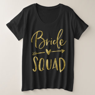 Camiseta Plus Size Esquadrão Brilhante Mais Seta Dourada Superior do 