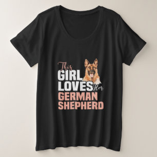 Camiseta Plus Size Esta Menina Ama O German shepherd