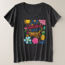 Camiseta Plus Size Estado de espírito mais tamanho T-Shirt