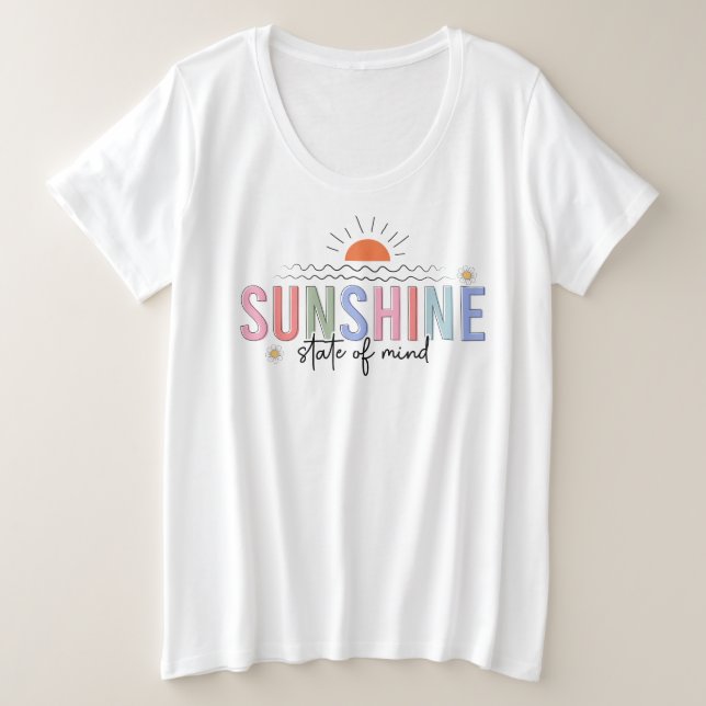 Camiseta Plus Size Estado De Mente Do Sol (Frente do Design)