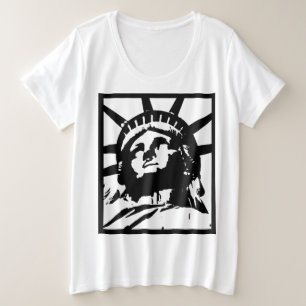 Camiseta Plus Size Estátua de Arte Pop de Negra
