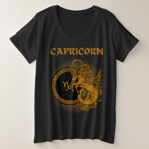 Camiseta Plus Size Estilo medieval Zodiac Capricórnio