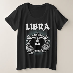 Camiseta Plus Size Estilo medieval Zodiac Libra