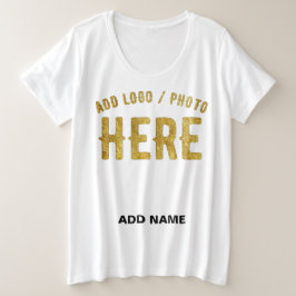 CAMISETA PLUS SIZE ESTILO MODERNO PERSONALIZÁVEL BRANCO VERIFICADO CO