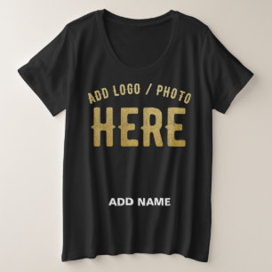 CAMISETA PLUS SIZE ESTILOSO MODERNO PERSONALIZÁVEL PRETO VERIFICADO C