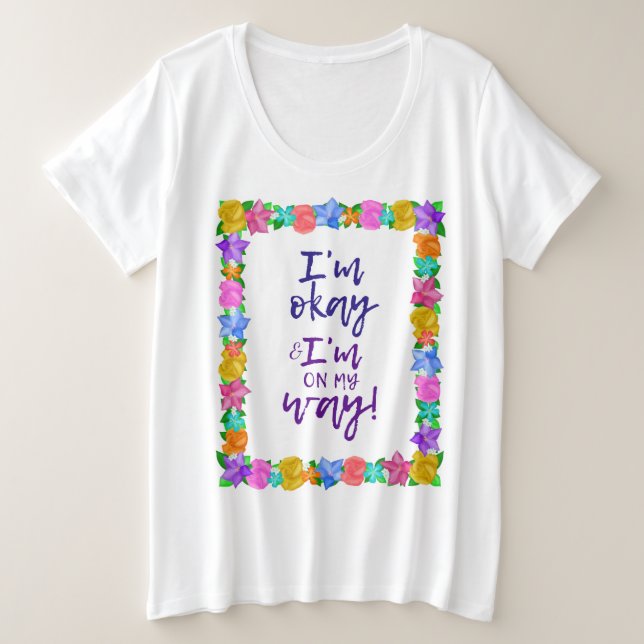 Camiseta Plus Size Estou bem e estou a caminho, Joyce Meyer (Frente do Design)