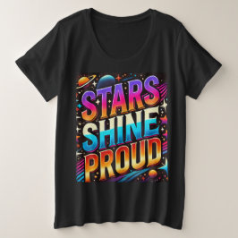 Camiseta Plus Size Estrelas Brilham