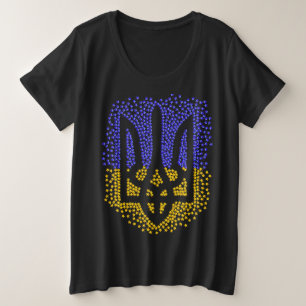 Camiseta Plus Size Estrelas ucranianas de dispersão de trizub