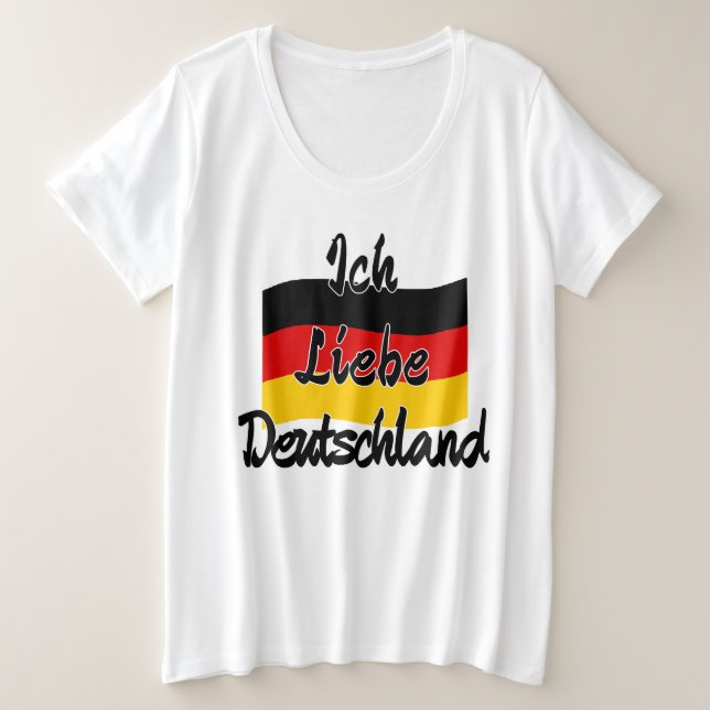 Camiseta Plus Size Eu Amo a Alemanha (Frente do Design)
