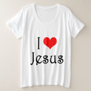 Camiseta Plus Size Eu amo Jesus